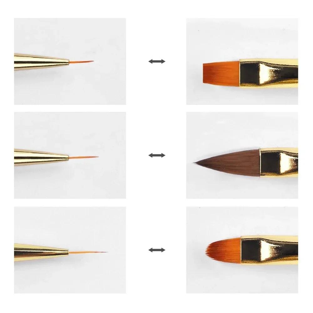 French Stripe Nail Art Line Brush Set 3 Piece Professional Nail Painting Brush Set Beauty Salon Tools