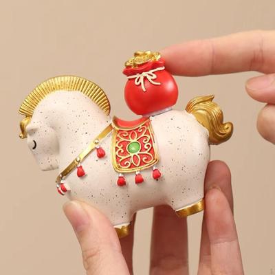 Horse Figurine Desktop Ornament Creative Collection Small Sculpture Statue for Desk Fireplace