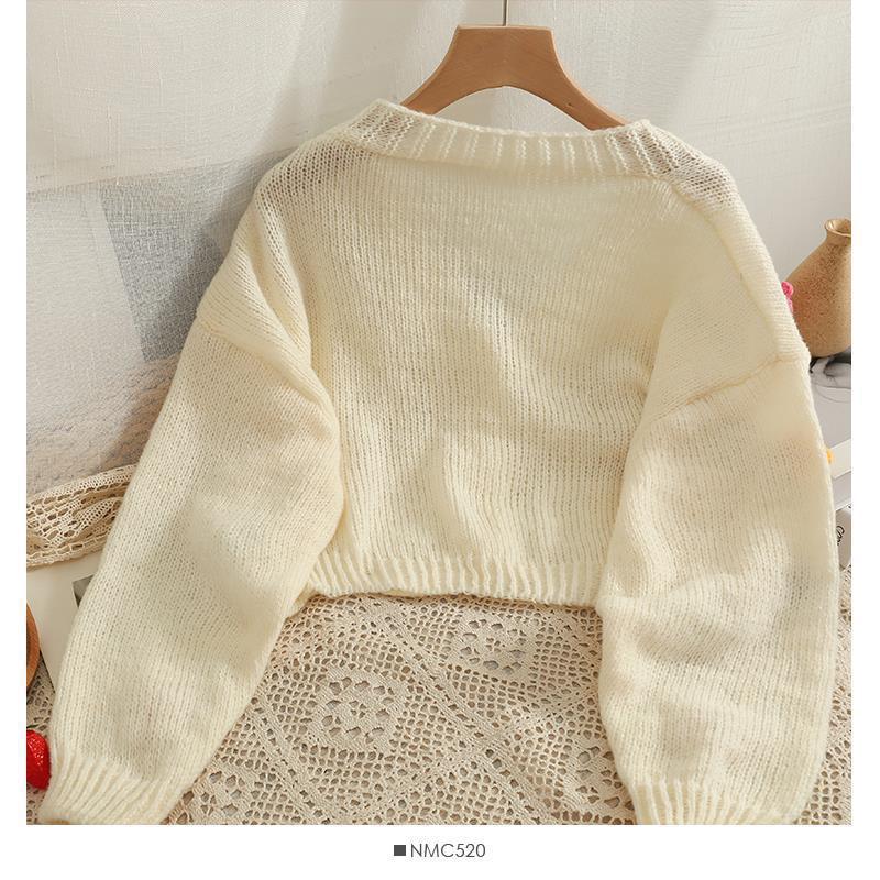 Short sweater women's spring and autumn new versatile fresh and sweet wind knitted cardigan women