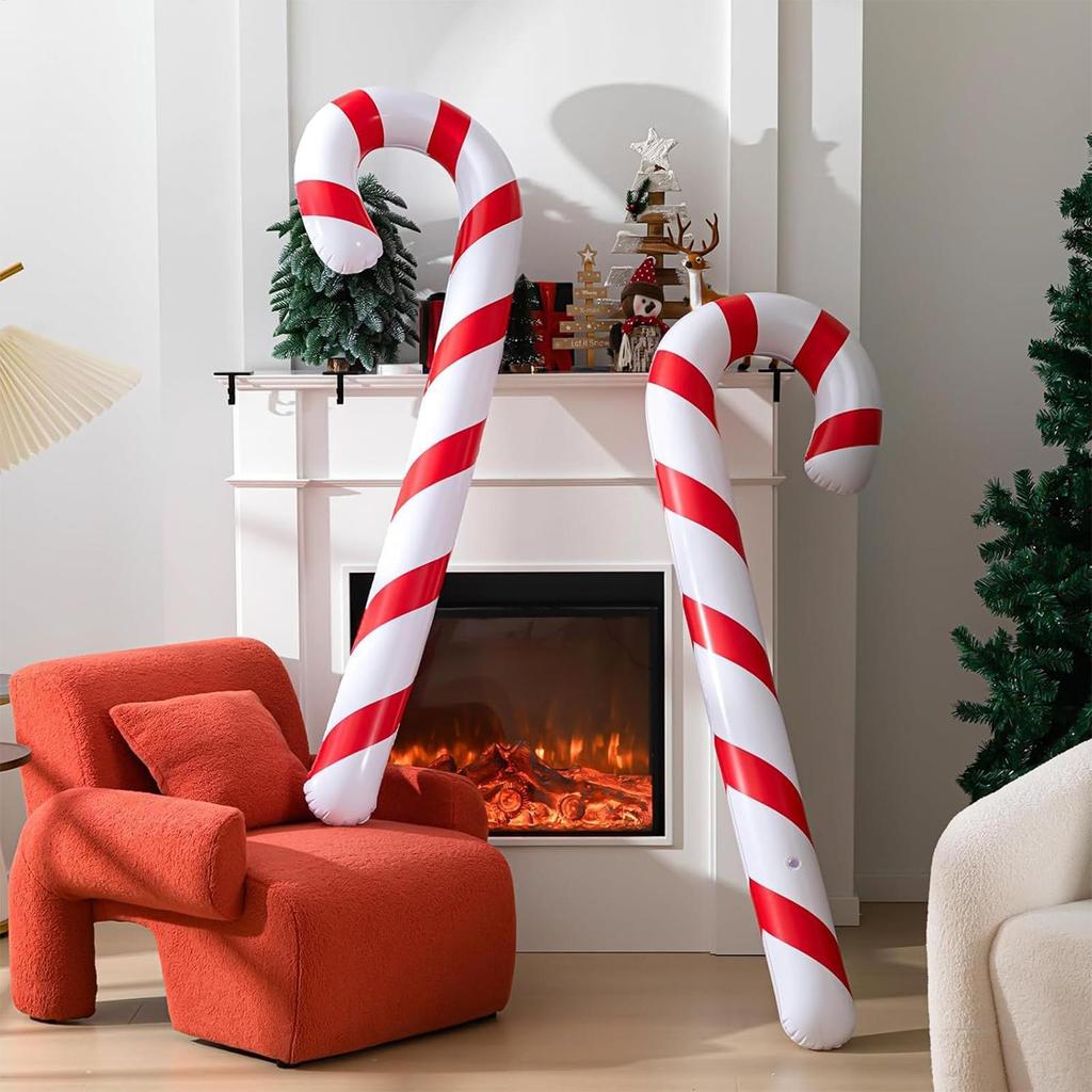 Giant Candy Cane Decorations Inflatable Giant PVC Holiday Outdoor Decor Large Christmas Candy Canes Decorations For Yards