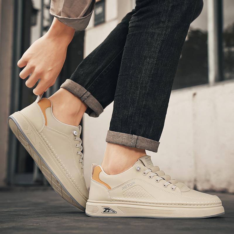 Men's Vulcanized Shoes  Spring Comfortable Solid Color Sneakers Mens Outdoor Fashion One-step Breathable Casual Shoes Tenis