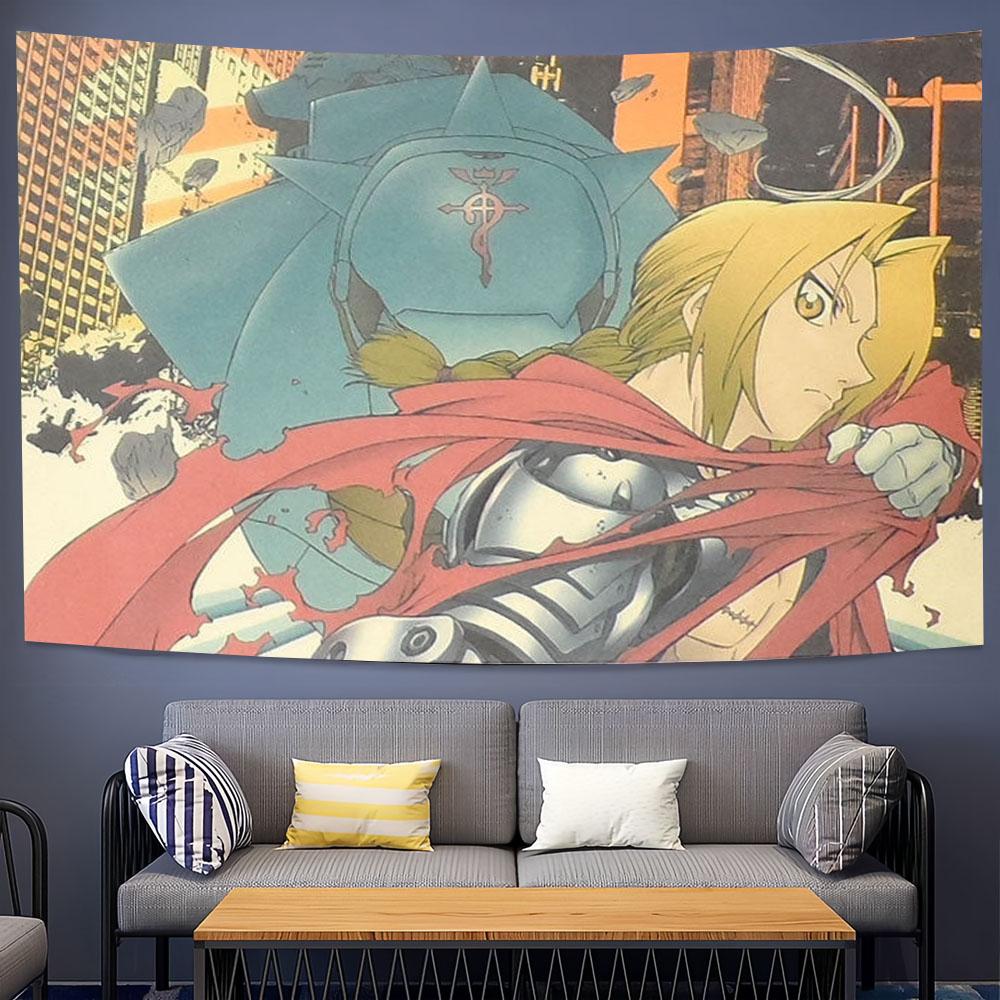 Neues Anime F-Fullmetal Alchemist Poster Druck Wandteppich Hippie Vintage Wandbehang Schlafzimmer Wand Atmosphäre Dekor Hintergrundtuch