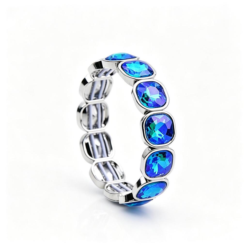 Colorful European Crystal Rhinestone Elastic Bridal Bracelet