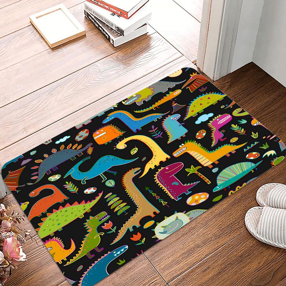 Cartoon Little Dinosaur Welcome Mat Anti-Slip Carpet For Bathroom Kitchen Bedroom Living Room Entrance Rug Home Decor Doormat