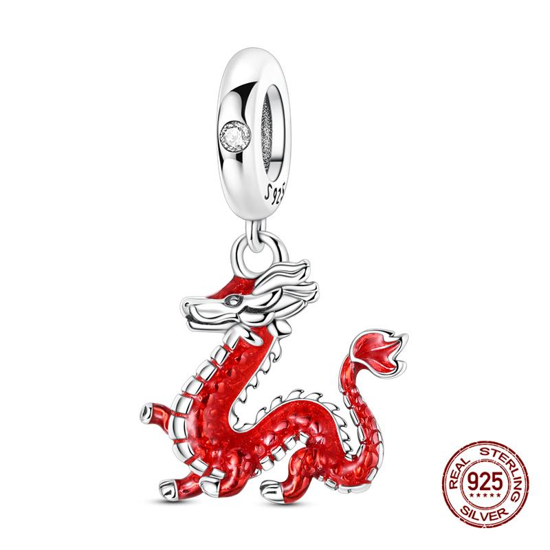 Nowość W Oryginalnym Uroku Miedzianym Chiński Smok Noworoczny Charmsy Koraliki Pasują Do Oryginalnej Bransoletki 3mm Dla Kobiet Biżuteria DIY Fine Jewelry Prezent