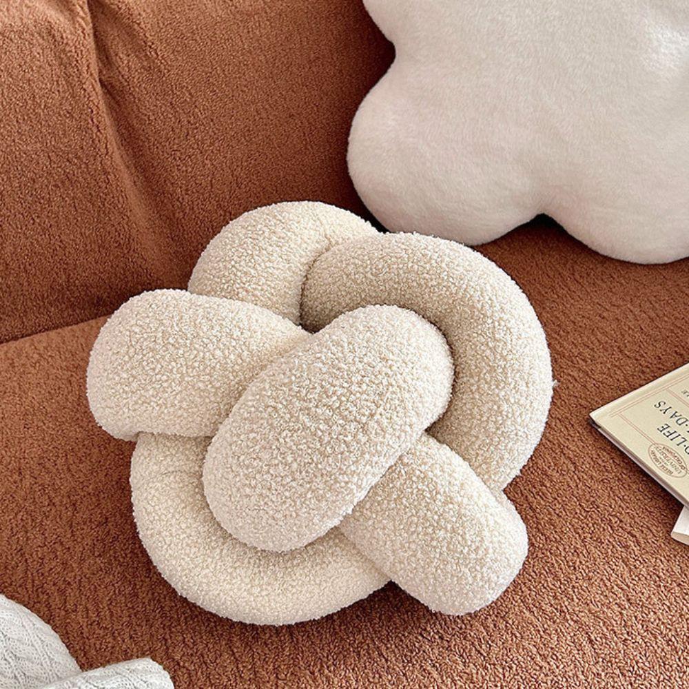 Skin Friendly Knotted Ball Throw Pillow Soft Chair Backrest Fashion Waist Support Cushion  Bedroom