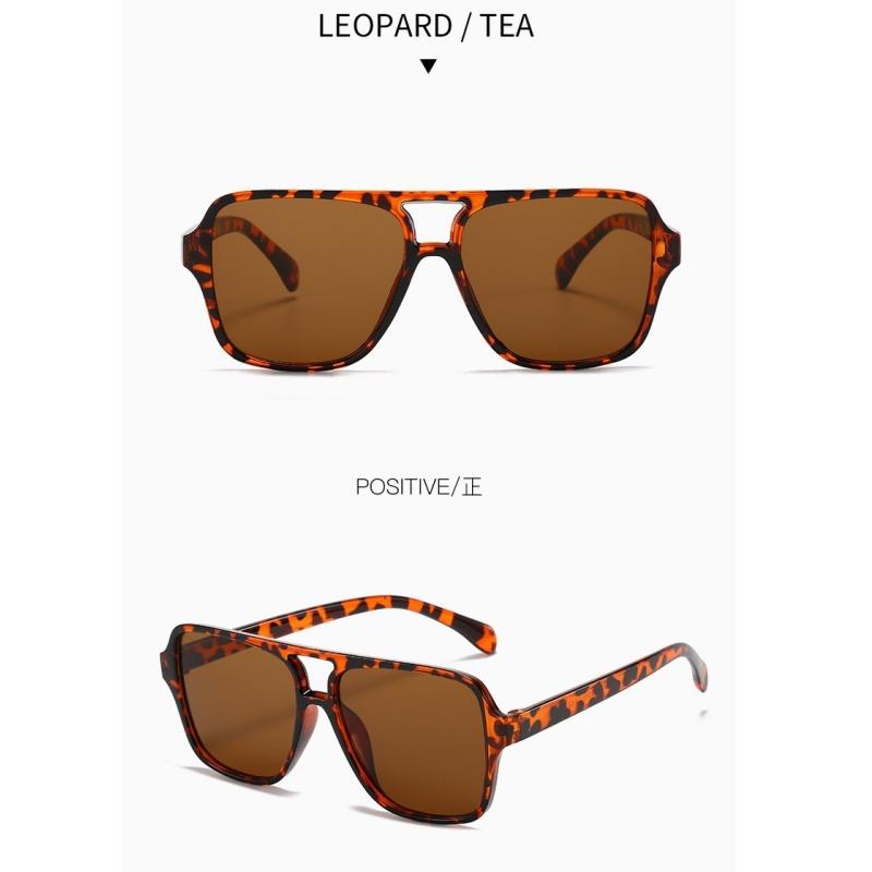 Women's sunglasses, men's and women's square double-beam sunglasses, retro large-frame pilot sunglasses.