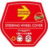 MOMO Comfort Microfiber Steering Wheel Cover, Italy, Milan, Flat Bottom, D-Shaped, Black with Red Stitching