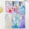 Electroplated IMD marble pattern is suitable for Samsung S25ULTRA mobile phone case S24FE fine hole gradual change smudge A26/56