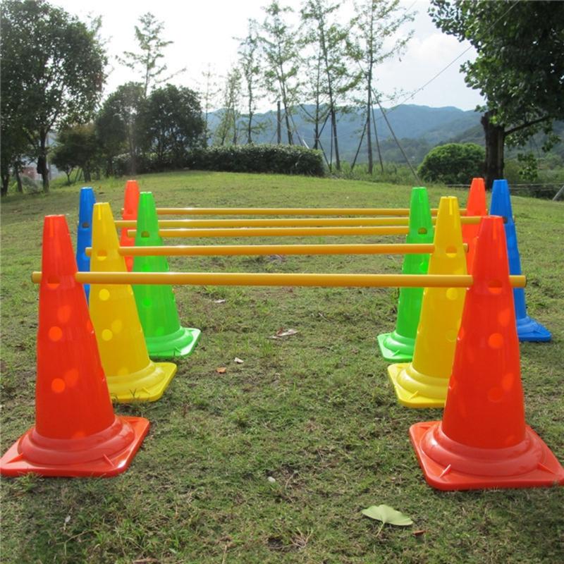 2 Pack Sports Training Cones Plastic Marker Training Traffic Cones for Skate, Soccer, Football, Assorted Colors, 12 Inch