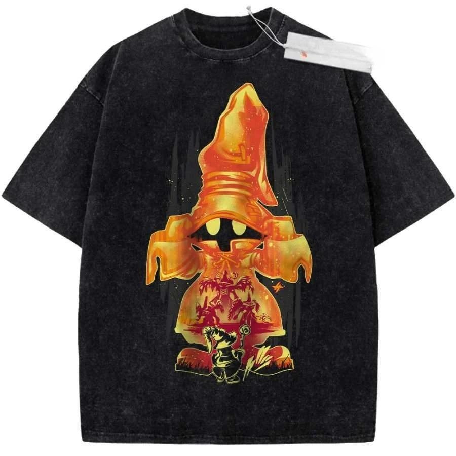 Final Fantasy X Yuna Vintage Washed Oversized TShirt Retro Streetwear Harajuku Style Unisex Couple Tee for All Seasons