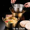 Kitchen Stainless Steel Korean Ramen Pot Double Handle Rust-proof Soup Noodle Small Pot Durable Gold Silver Milk Pot Cuisine