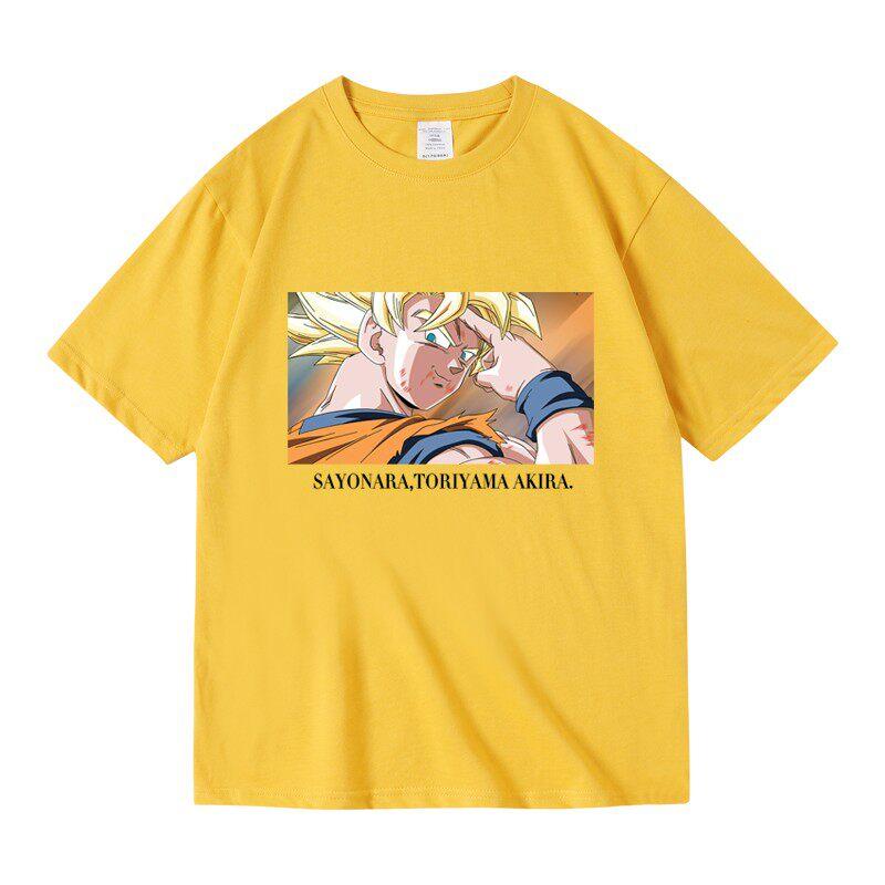 Farewell Tribute Dragon Ball Goku TShirt Sayonara Akira Toriyama Graphic Tee Crew Neck Fan Apparel Streetwear Tops