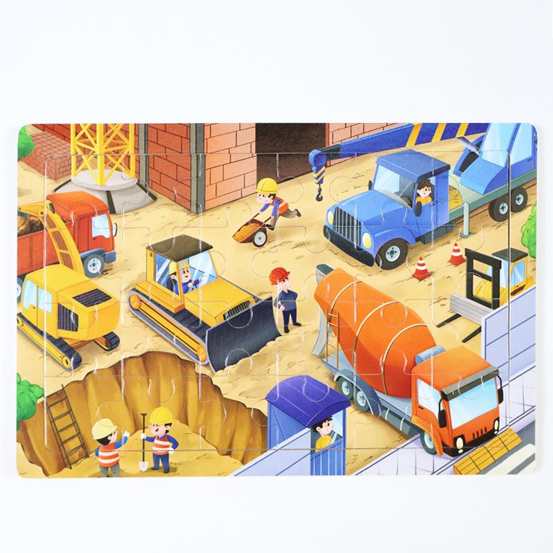 Wooden Children's Puzzles 24 Pieces Early Childhood Education Educational Toys Cartoon Animal Cognitive Puzzles