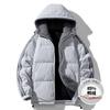 Mens Winter Hooded Down Jacket Thick Warm Striped Casual Loose Fit Youth Outdoor Wear