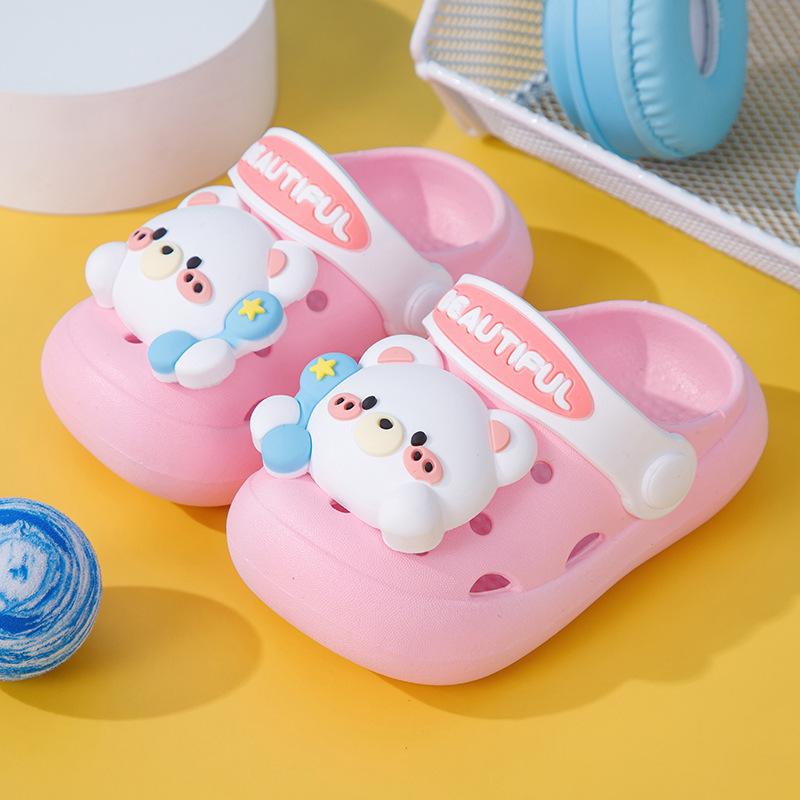 Cute cartoon soft-soled non-slip clogs for summer, baby and children's slippers, boys' and girls' closed-toe sandals