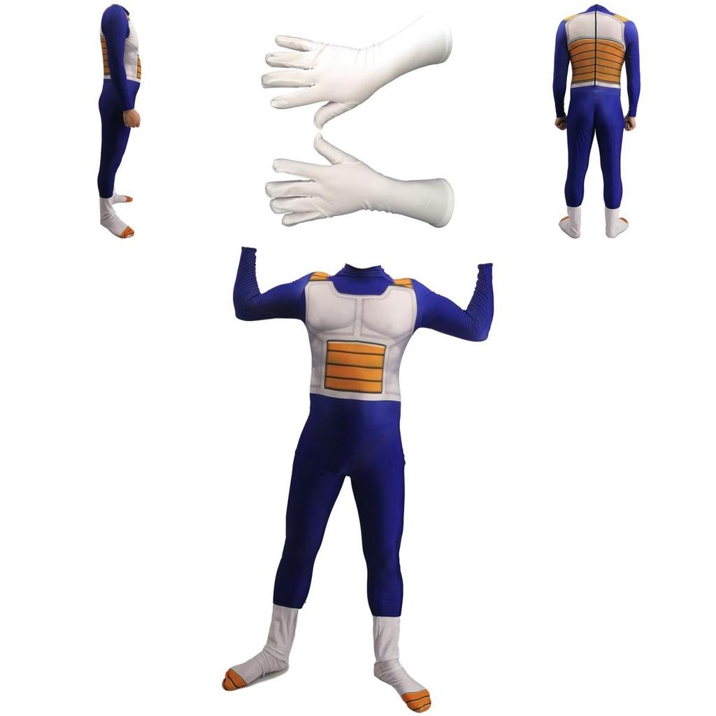Comfortable Anime Dragon Ball Z Vegeta Jumpsuit With High Elasticity For Kids And Adults