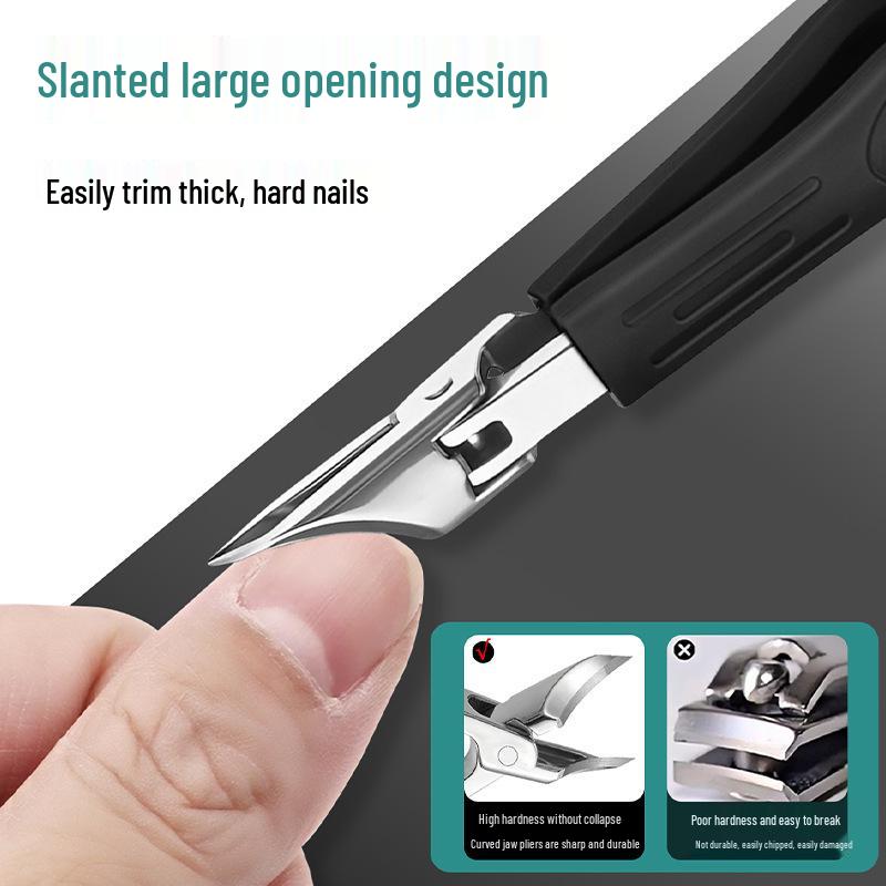 Large German Anti-Splash Slanted Nail Clippers - Original Design for Paronychia Toenails