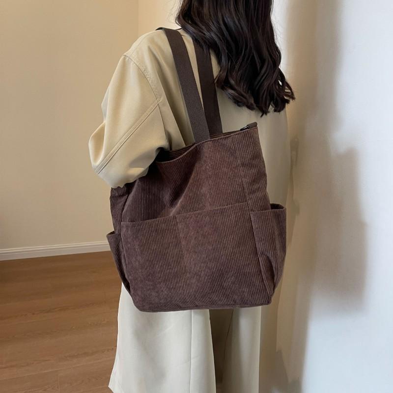 Corduroy Bag Women With Large Capacity 2026 New All-matching Single-shoulder Diagonal High-end Commuting Tote