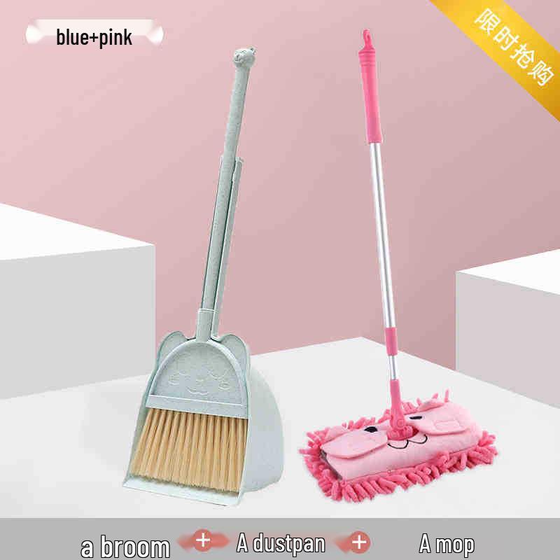 Çocuk Mini Süpürge & Faraş Seti - Yumuşak Plastik Öğrenme Aracı