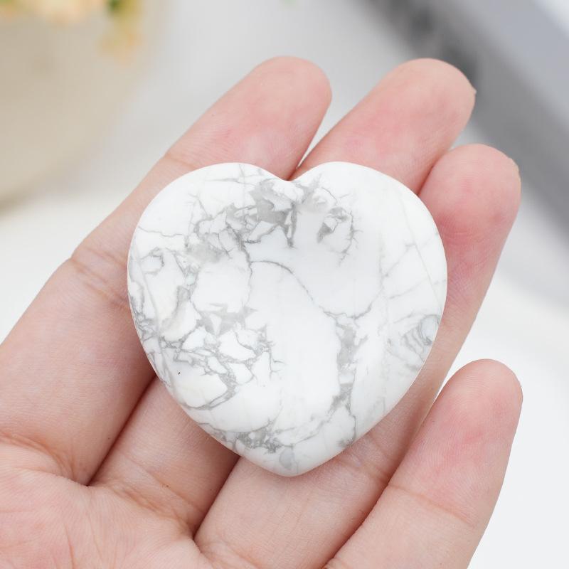 1pc Worry Stone Amethyst Tiger Eye Thumbstone Love Shape Natural Stone Meditation Jewelry Gifts