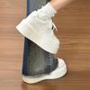 Versatile Lace-up Thick-soled Muffin Heightening Little White Shoes Children's Spring and Autumn New Casual Board Shoes