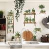 2 Pcs Painted Greenery Potted Plants Shelves Bedroom Living Room Home Wall Background Beautification Decoration Wall Stickers