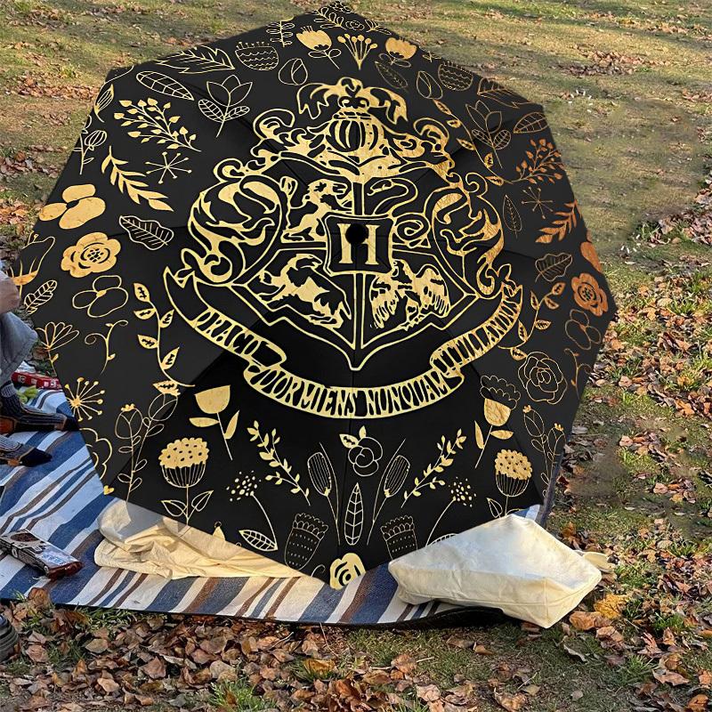 1PC Warner Hogwarts__Floral Automatic Open/Close Umbrella with Windproof, 36-Rib Sturdy Canopy, Durable Ribs1253A