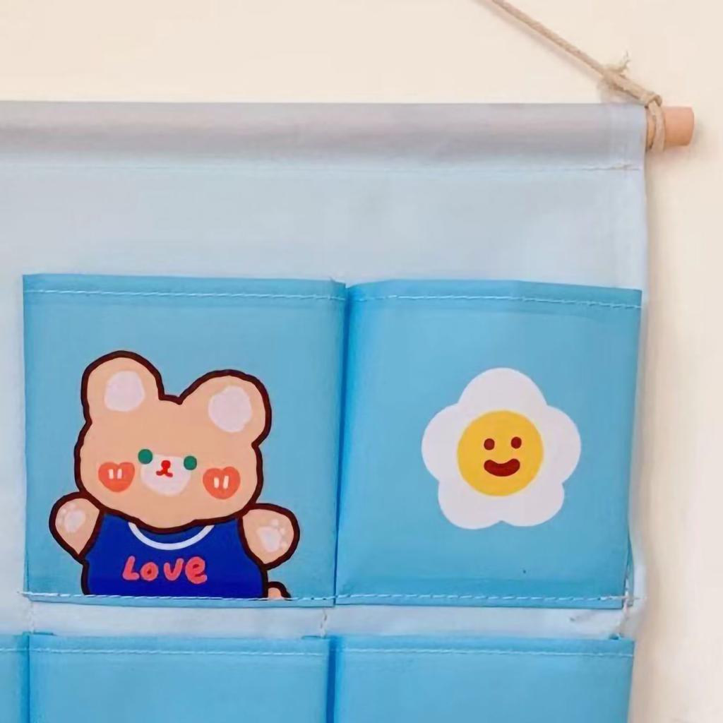 Wall Hanging Storage Bag Fabrics Door Wall Mounted Storage Pockets Home Decoration for Dormitory Bedside Closet Large