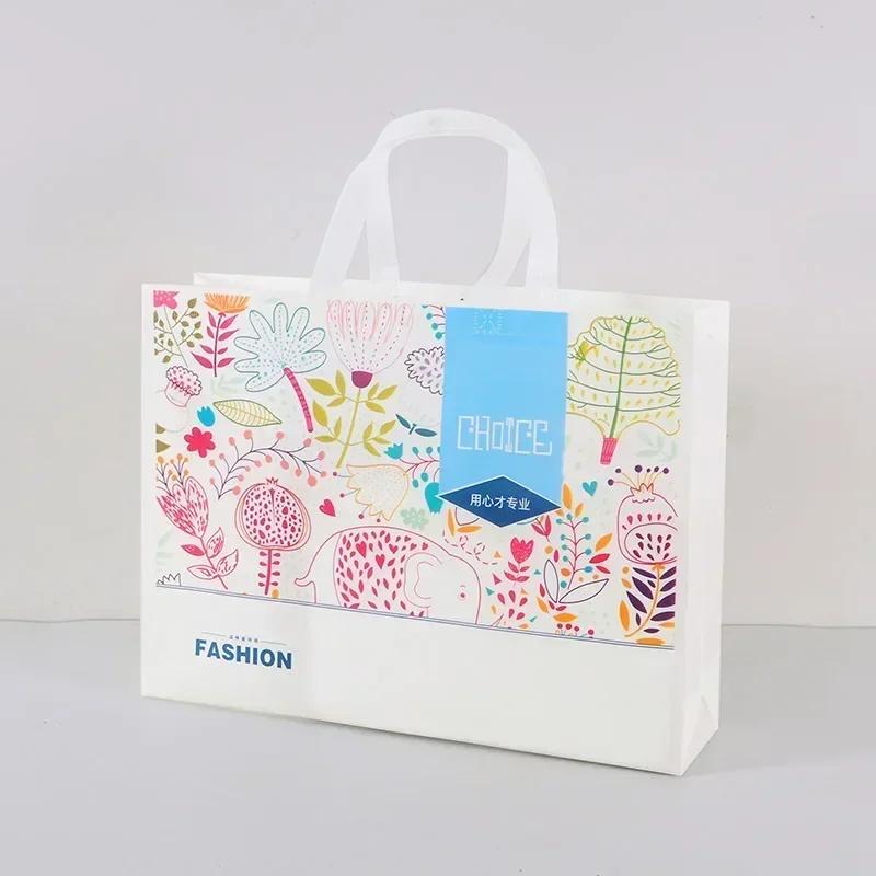 10pcs Coated Non-woven Fabric Bag Clothing Nonwovens Pack Handbag Environmentally Friendly Gift Shopping Packaging Pouch