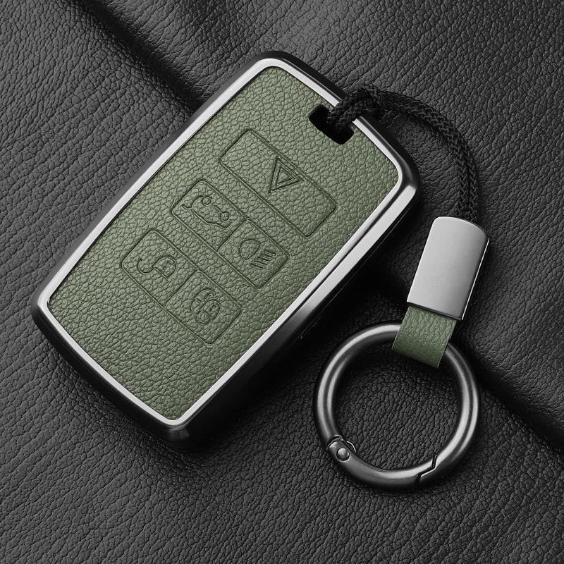 Metal and Leather Car Key Case Cover For Land Rover Range Rover Discovery Evoque Sport Velar Key Protection Shell Accessories