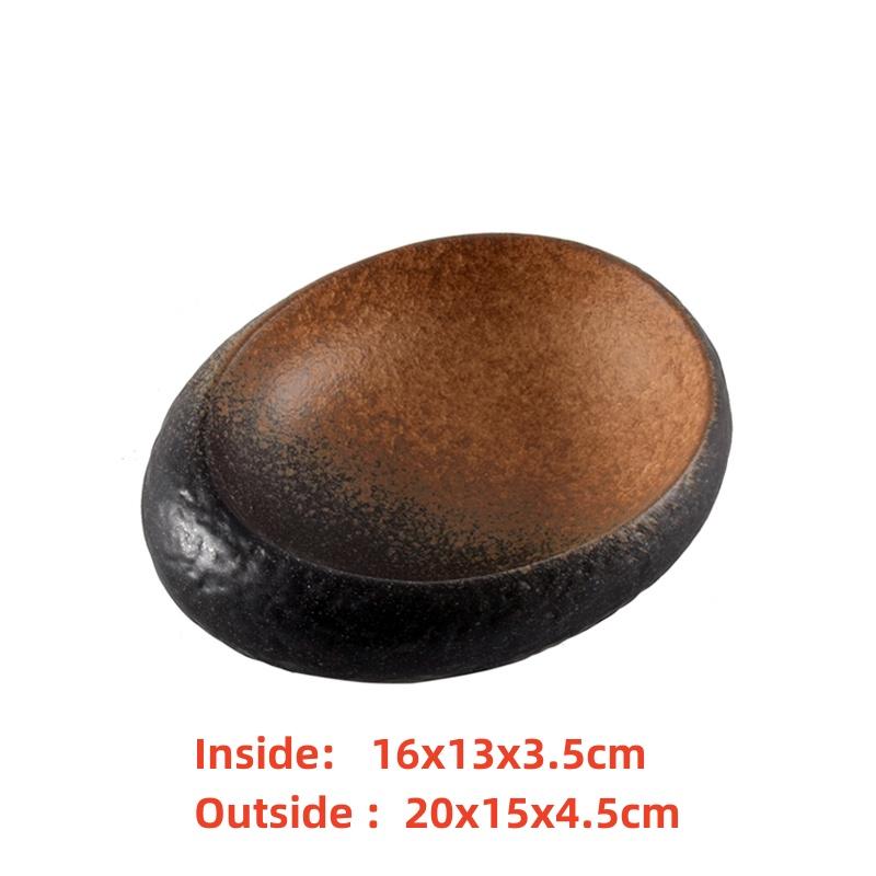 seafood Creative Stone Pattern Ceramic Bowl Thick Edge Sushi Bowl Sashimi Dessert Bowls Soup Bowls Restaurant Special Tableware