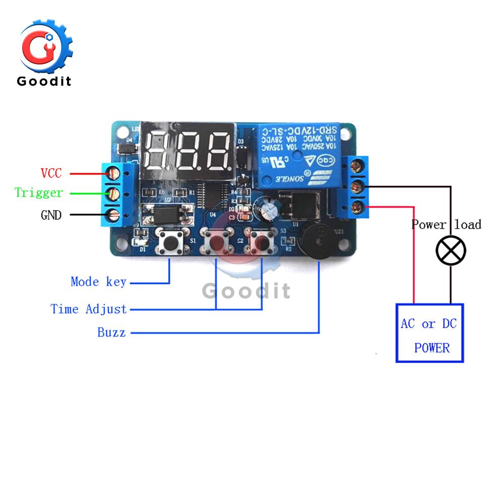 DC 12V Time Relay LED Display Automation Cycle Delay Timer Control Off Switch Delay Voltage Protection Relay module Relays 5