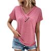 Women's Fashion Casual Summer Spring Solid Color Print Short Sleeve V-Neck Blouses & Shirts
