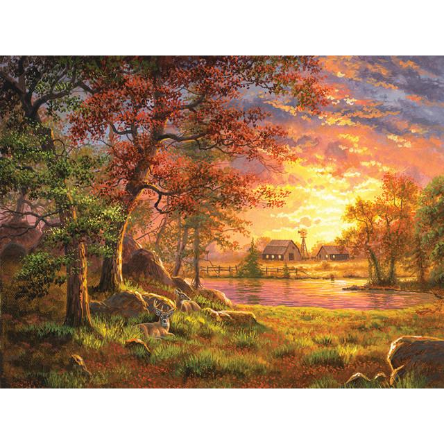 Malen Nach Zahlen Set „Ländlich Bemalt“ – Leinwand 40x50 Cm, Inkl. Acrylfarben & 3 Pinsel