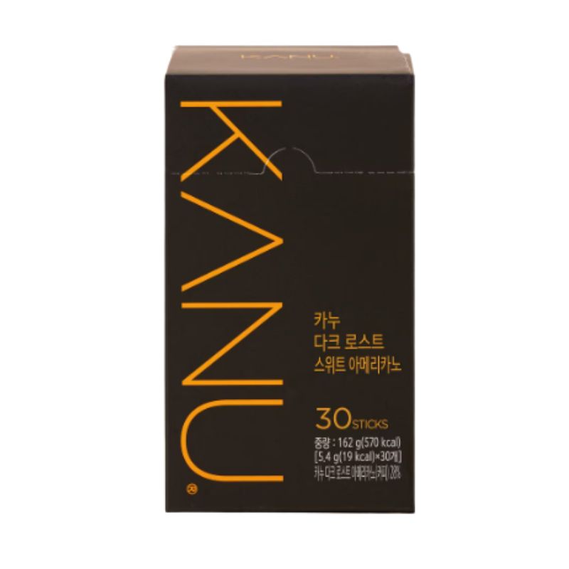 KANU Dark Roast Sweet Americano Premium Korean Sweet Black Coffee 30 Sticks 1box(30ea)