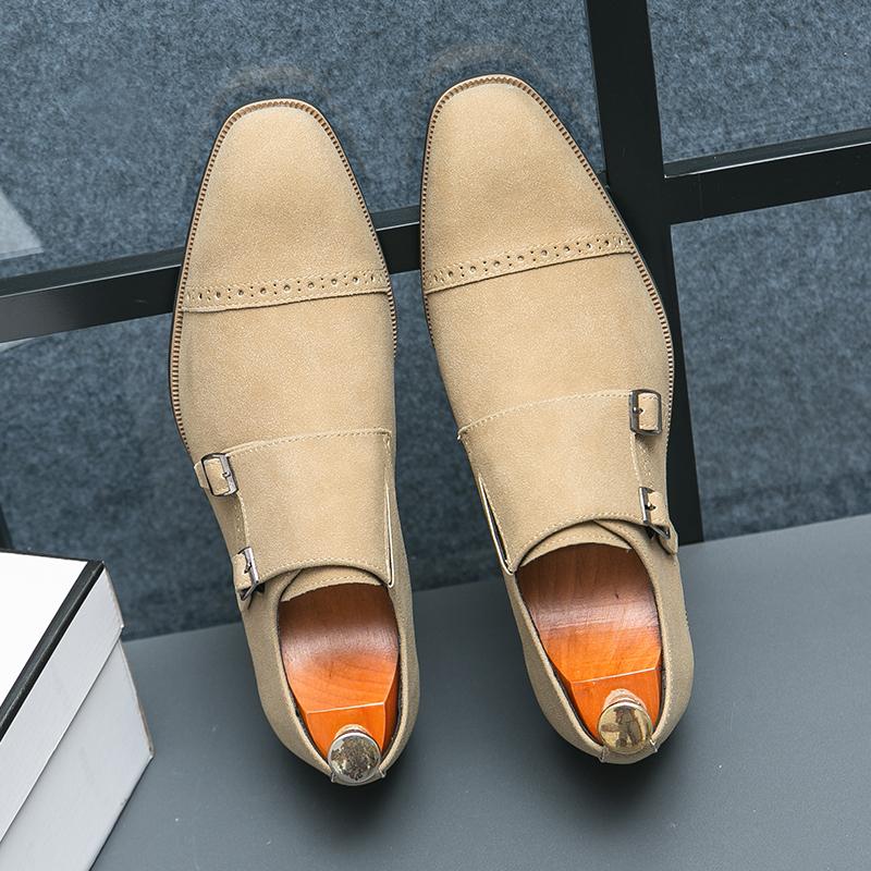 Fashion New Handmade Non-slip Premium Designer Brand Suede Elegant Pointed Tip Loafers Men Comfort  High-quality Office Leather Shoes