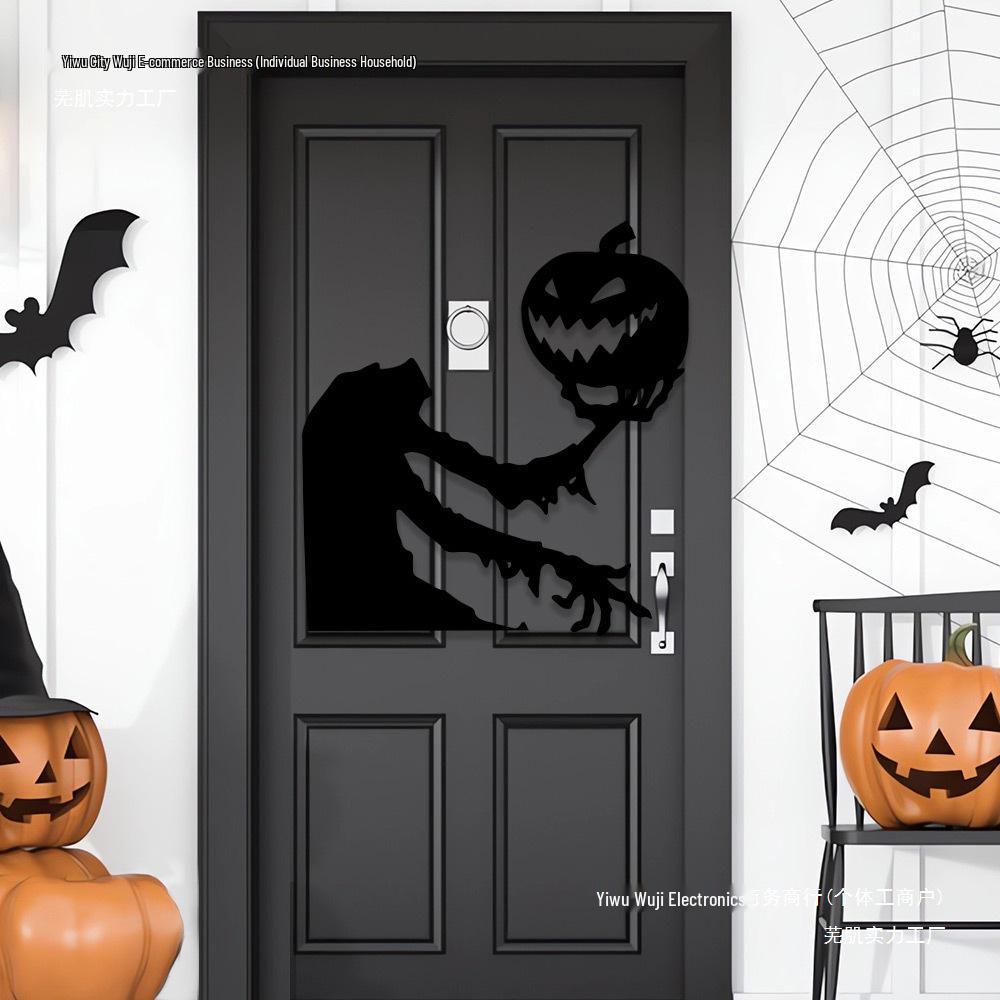 Halloween Door & Wall Stickers: Skeleton, Pumpkin, Ghost Designs