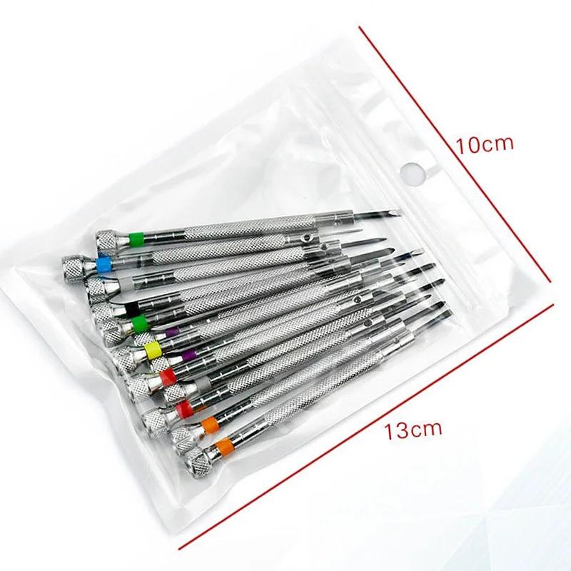 13-teiliges Uhrenreparaturwerkzeug Schraubendrehersatz 0,6 mm - 2,0 mm Flachkopf-Schraubendreher-Set Professionelle Uhrmacher für Uhrenreparaturwerkzeuge