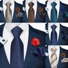Herren Business Formal Krawattenset: 8cm Krawatte, Einstecktuch, Manschettenknöpfe - 4 Teile