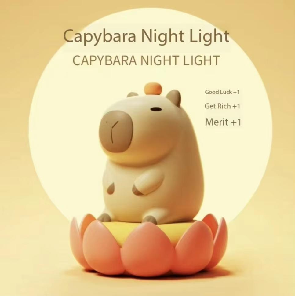 Xiaomi New Arrival Capybara Night Light Silicone Decorative Ornament Creative Gift Ambient Lamp for Home Decor Bedroom Desk Atmosphere