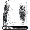 Adesivo Tatuaggio Completo per Braccio Uomo: Design Realistico Impermeabile, Motivo Tigre e Teschio