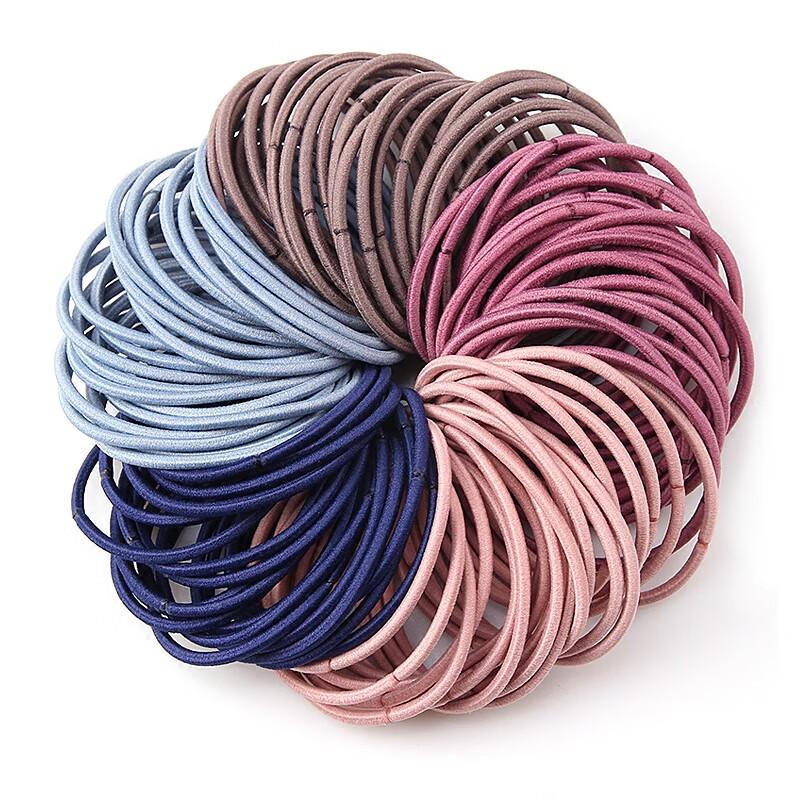 Jiaoxuefei High-Elasticity Thin Rope Hair Tie, Colorful, 100 Pieces, Rubber Band Hair Tie, Hair Loop, Hair Band, Hair Elastic