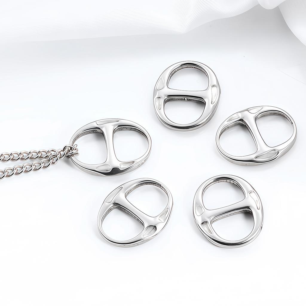 2-5Pcs Stainless Steel Pendants Oval Jewelry Connector Charms Non-fading for DIY Handmade Bracelet Necklace Findings Accessories