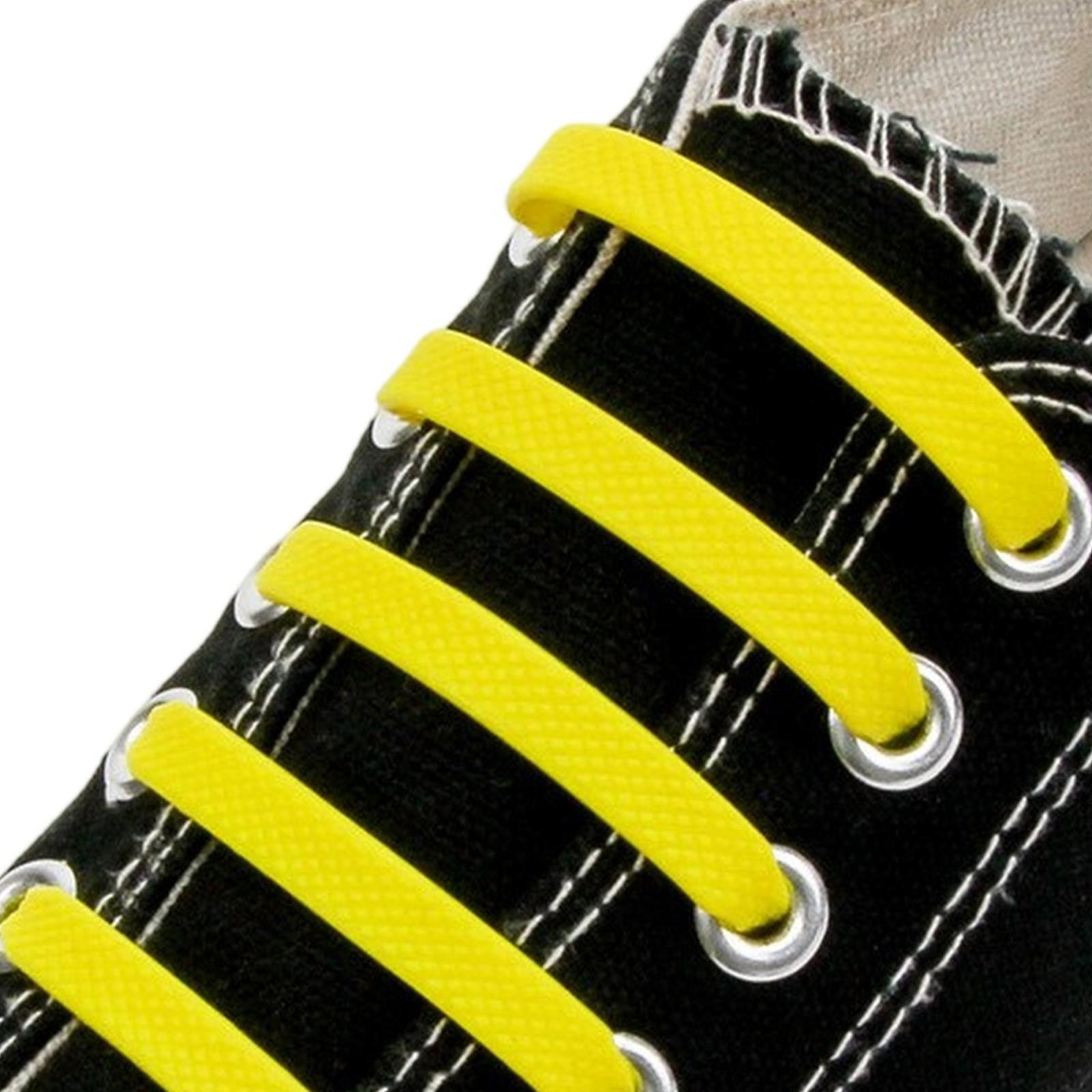 

Взрослые силиконовые шнурки I-образной формы без завязывания, эластичные, креативные One Size жёлтый