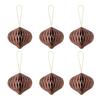 6 Pcs Honeycomb Christmas Ornaments 3D Mini Glitter Edge Paper Honeycomb Lantern Vintage Foldable Xmas Tree Hanging Decoration for Holiday Party