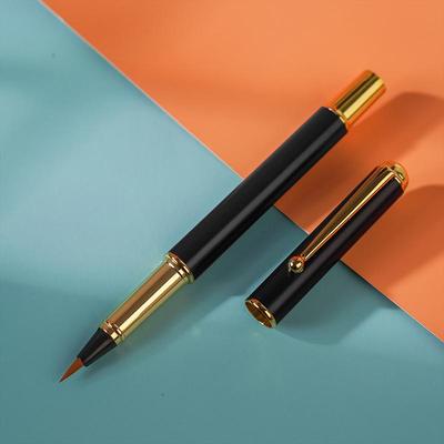 1Pc Pen-type Brush, Soft Pen, Metal Wolf Hair Small-case Pen, Scripture Pen, Ink Beauty Pen, Calligraphy Practice Fountain Pen