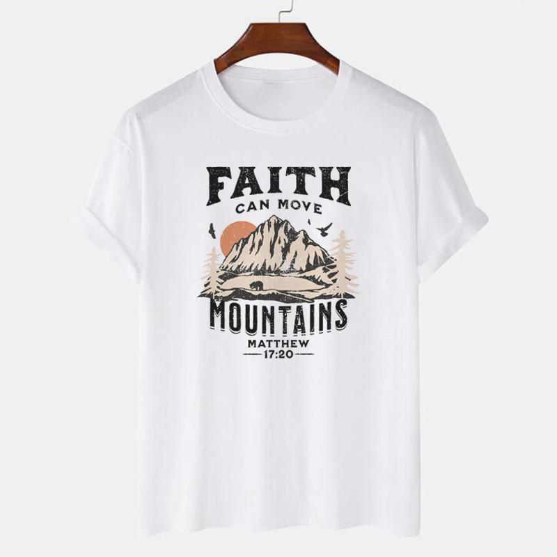 Matthew 1720 Bible Verse Graphic Tees Women Vintage Boho Religious Christian TShirts Retro Aesthetic Jesus Tshirts Faith Tops