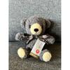 Custom color childhood tag ribbon fluffy bear S charcoal gray made Japan stuffed animal teddy birthday gift celebration.