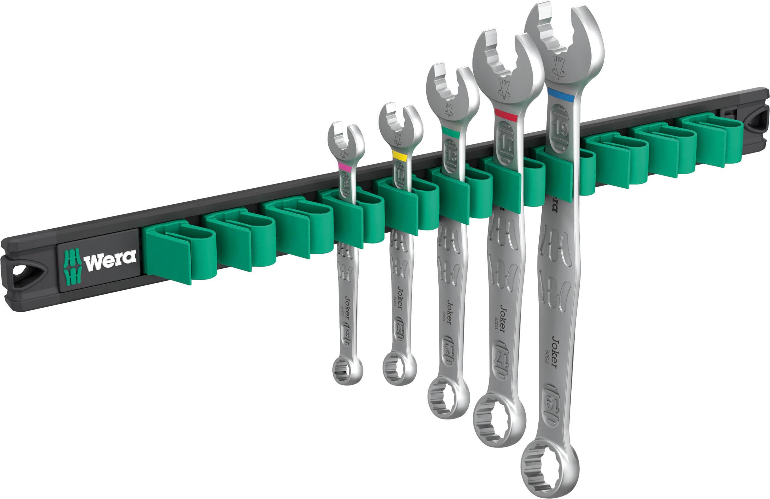 

WERA Combination Wrench Set with Magnetic 020234 5-Piece Rail, чёрный
